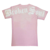 Men Broken Soul White Chenille T-Shirt