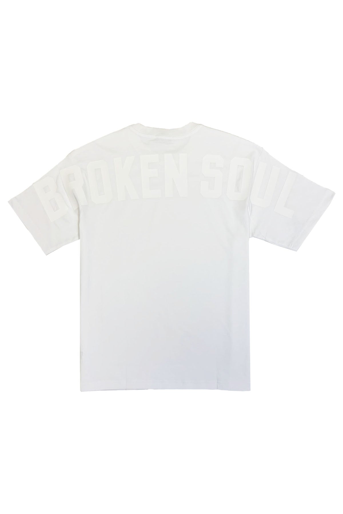 Men BROKEN SOUL BS1W White Silicone T-Shirt