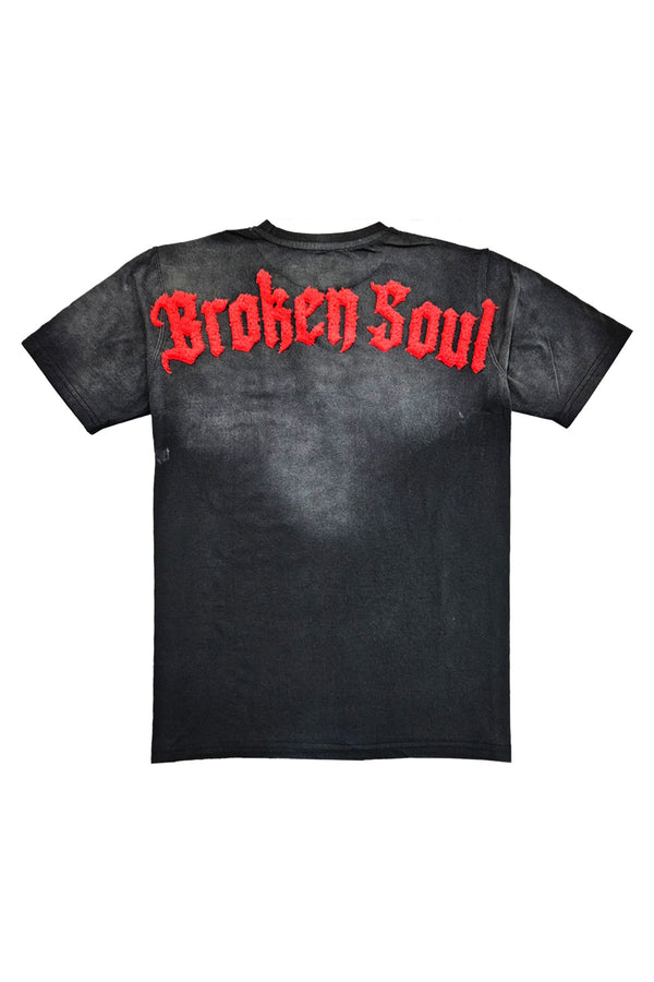 Men Broken Soul Try Me Chenille T-Shirt