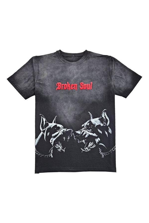 Men Broken Soul Try Me Chenille T-Shirt