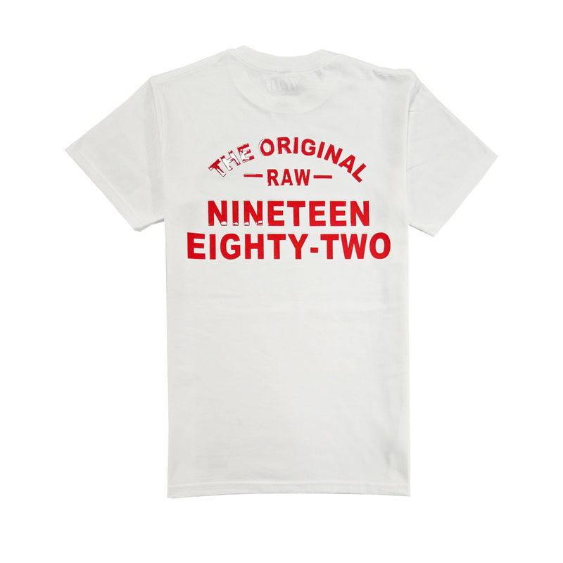 Men The Original -RAW- Red Silicone Crew Neck T-Shirt