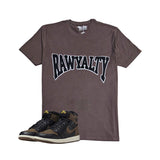 Men Rawyalty Black Chenille Crew Neck T-Shirts