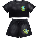 Women Save Our Planet Cropped T-Shirts and Cotton Shorts Set