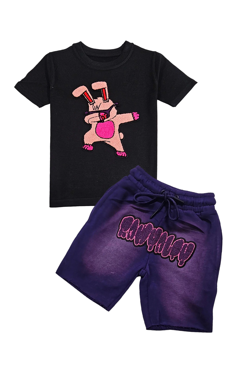 Kids Dub Bunny Chenille T-Shirt and Cotton Shorts Set