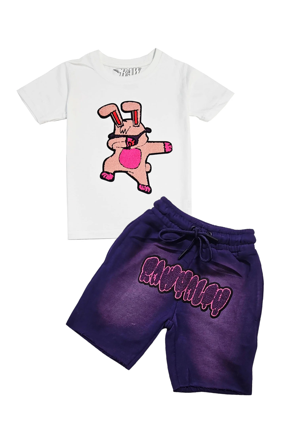 Kids Dub Bunny Chenille T-Shirt and Cotton Shorts Set