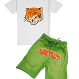 Kids Rawyalty Tiger Chenille T-Shirts and Cotton Shorts Set