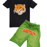 Kids Rawyalty Tiger Chenille T-Shirts and Cotton Shorts Set