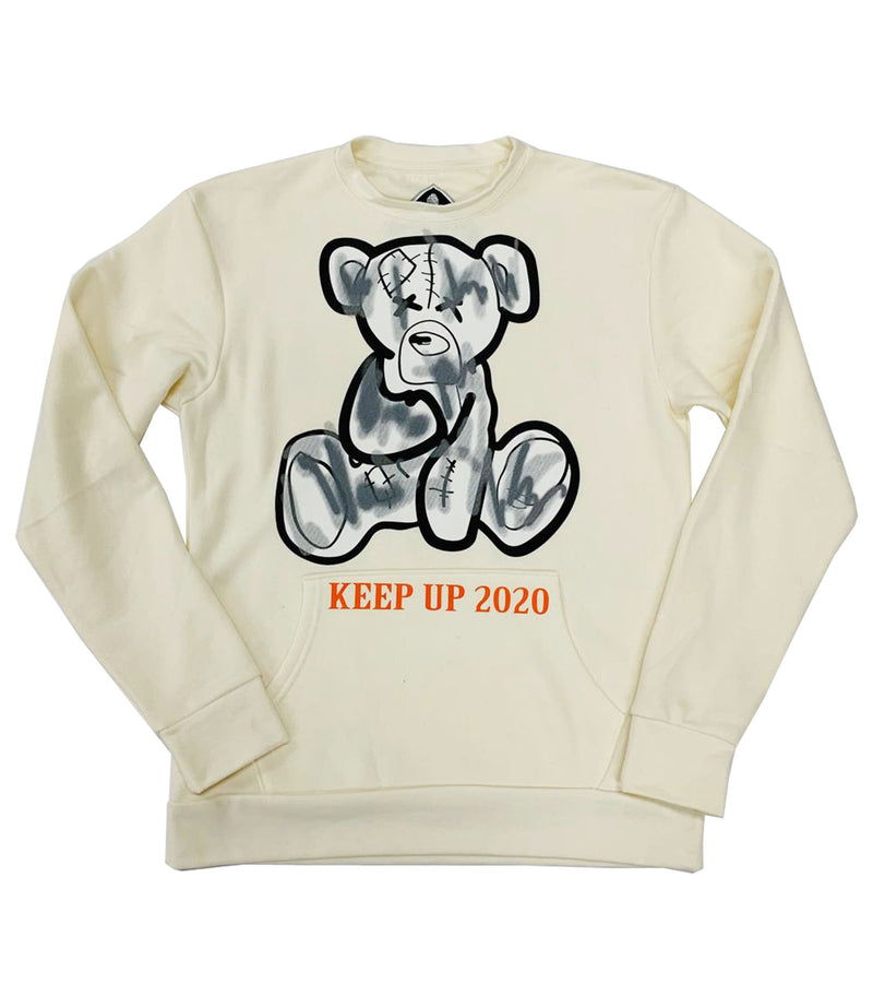 Men Post Human Teddy Print Long Sleeves - Cream - Rawyalty Clothing