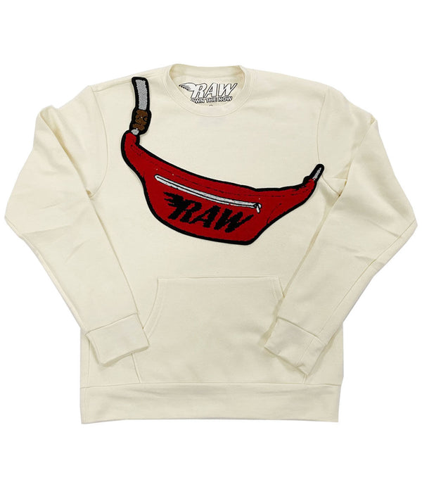 Men Pouch Chenille Long Sleeves - Cream - Rawyalty Clothing