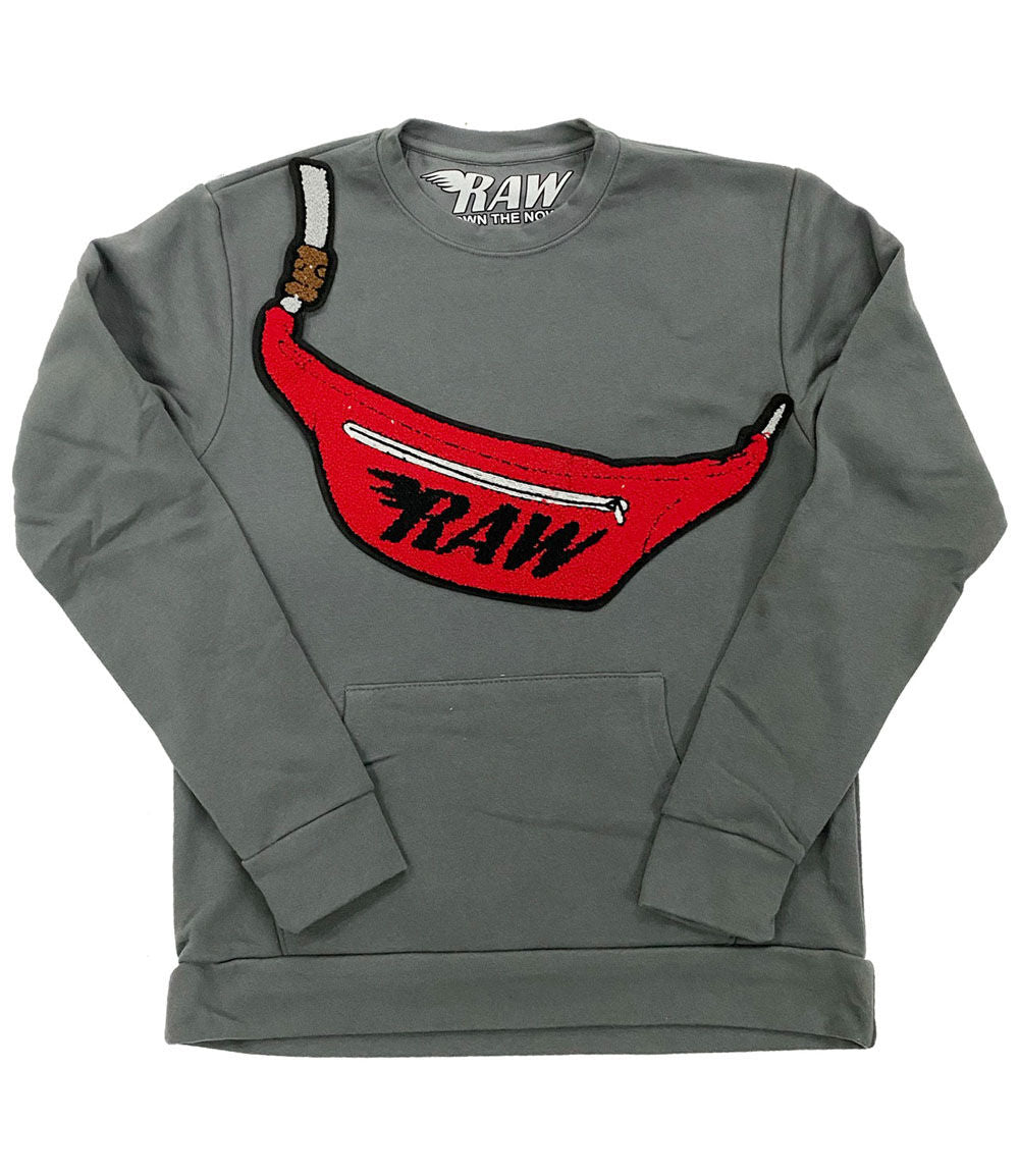 Pouch Chenille Long Sleeves - Heavy Metal - Rawyalty Clothing