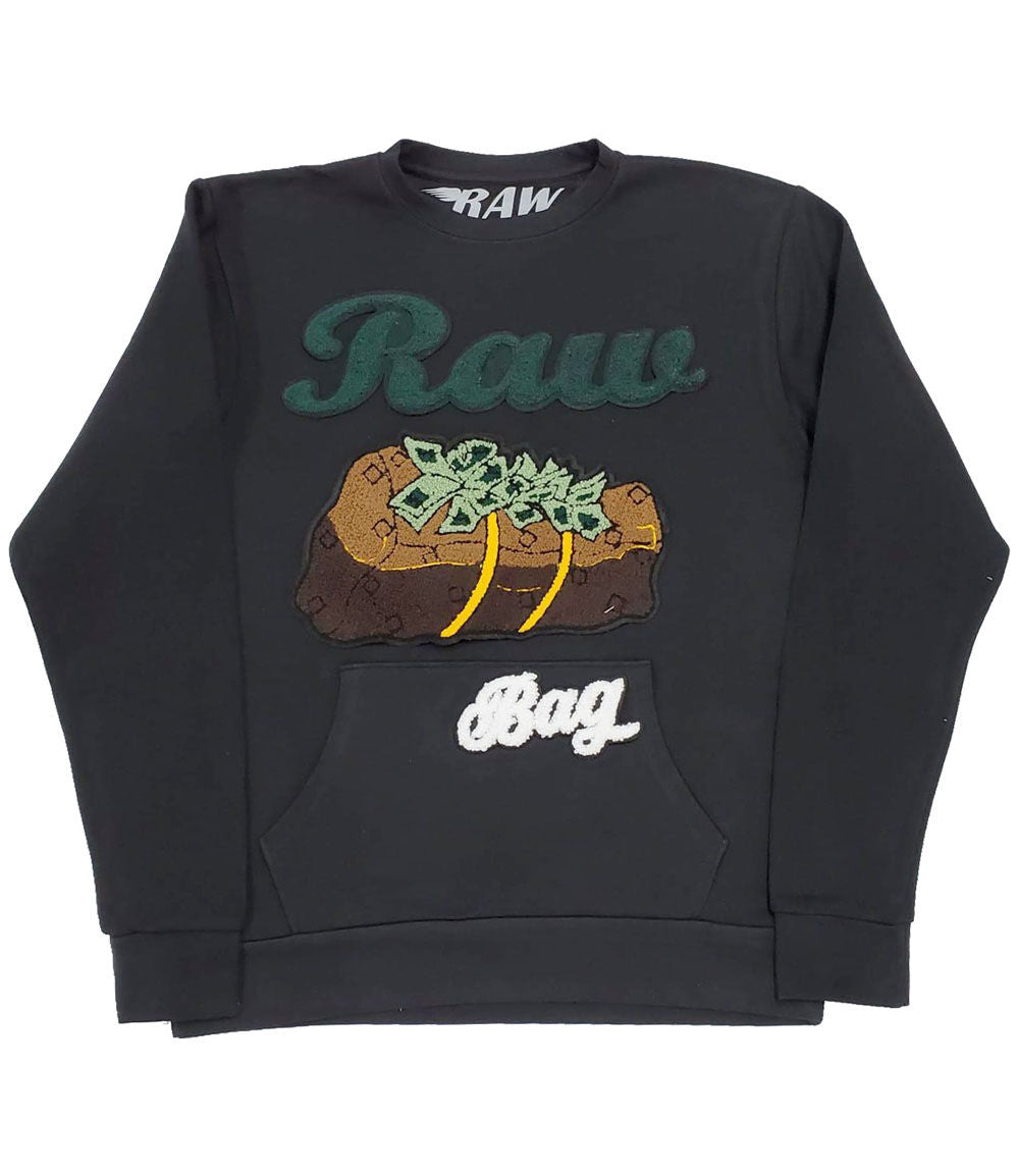 RAW Bag Chenille Long Sleeves - Black - Rawyalty Clothing