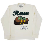 Men RAW Bag Chenille Long Sleeves - Cream - Rawyalty Clothing