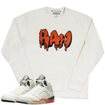 Men RAW Drip Orange Bling Long Sleeves - Cream - Rawyalty Clothing