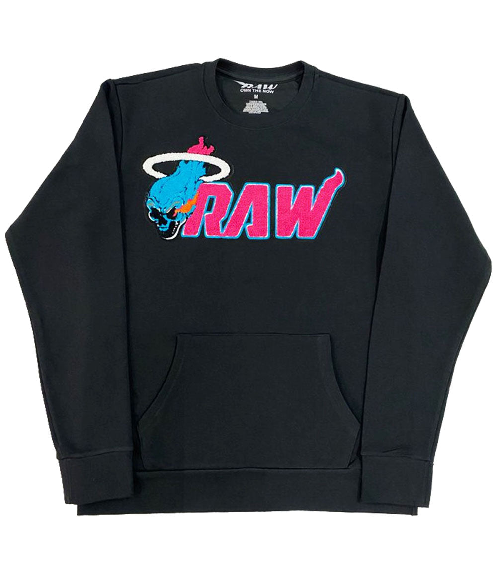 Men RAW Heat Chenille Long Sleeves - Black - Rawyalty Clothing
