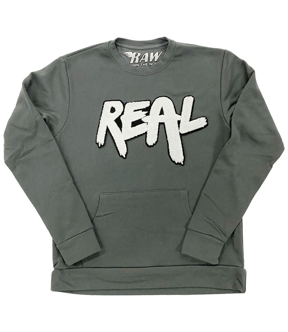 Real White Chenille Long Sleeves - Heavy Metal - Rawyalty Clothing
