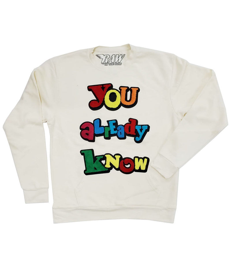 Men You Already Know Chenille Long Sleeves - Cream - Rawyalty Clothing