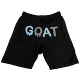 Men GOAT Baby Blue/Grey Chenille Cotton Shorts - Black - Rawyalty Clothing