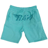 RAW Aqua Bling Cotton Shorts - Aqua - Rawyalty Clothing