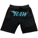 Men RAW Aqua Bling Cotton Shorts - Black - Rawyalty Clothing