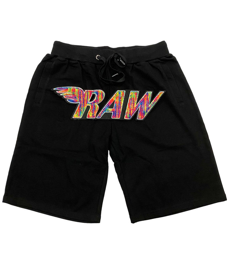 Men RAW Bel Air Chenille Cotton Shorts - Black - Rawyalty Clothing
