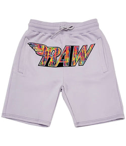Men RAW Bel Air Chenille Cotton Shorts - Light Purple - Rawyalty Clothing