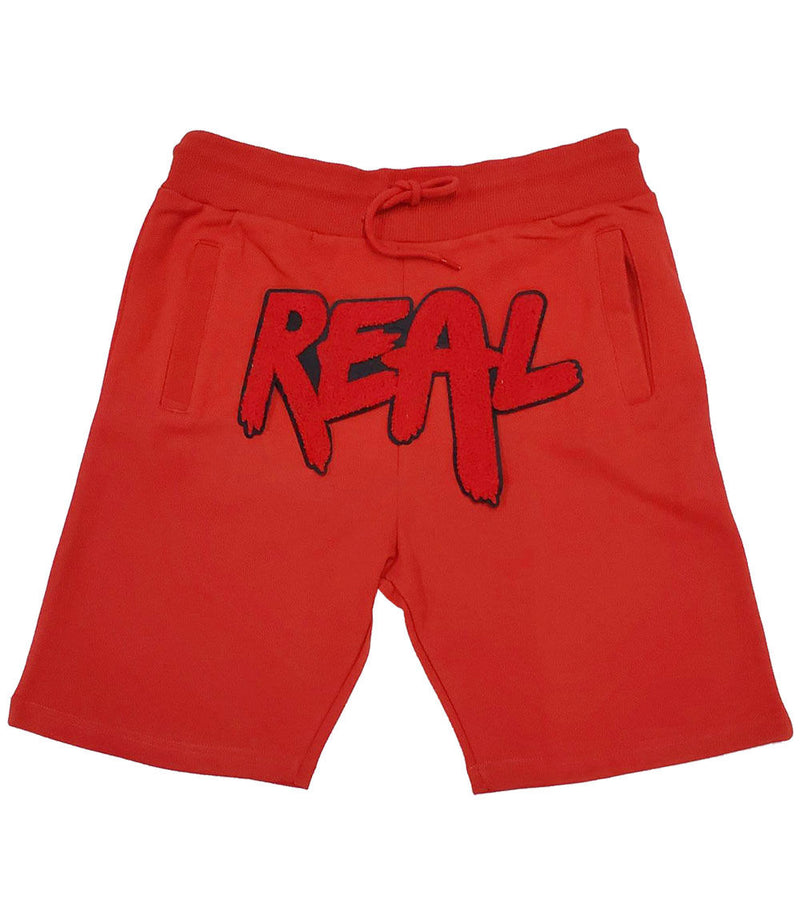 Men Real Red Chenille Cotton Shorts - Red - Rawyalty Clothing