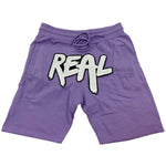 Real White Chenille Cotton Shorts - Lavender - Rawyalty Clothing
