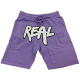 Real White Chenille Cotton Shorts - Lavender - Rawyalty Clothing