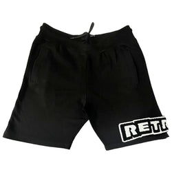 Men RETRAW Chenille Cotton Shorts - Black - Rawyalty Clothing