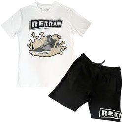 Men RETRAW Chenille Crew Neck and Cotton Shorts Set - Rawyalty Clothing