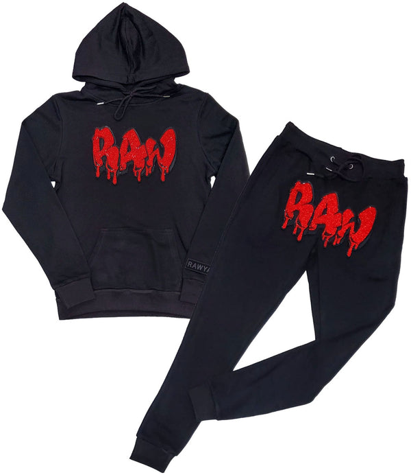 RAW Drip Red Bling Hoodie and Joggers Set - Rawyalty Clothing