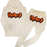 Men RAW Drip Orange Chenille Hoodie and Joggers Set - Rawyalty Clothing