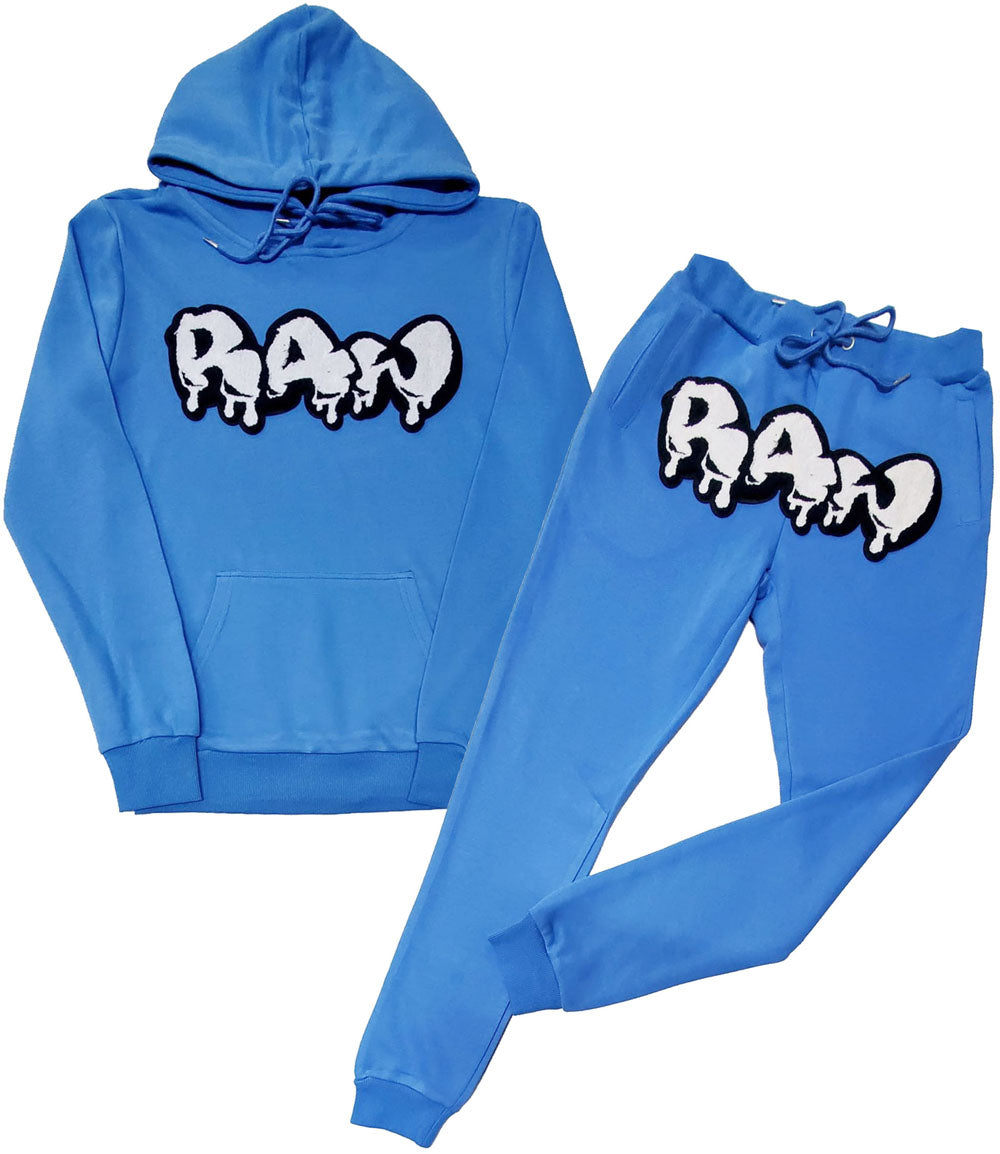 Men RAW Drip White Chenille Hoodie and Joggers Set - Rawyalty Clothing