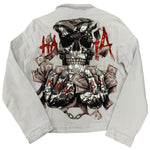 Men HATA Skull Hand Made Sequin Denim Jacket - Rawyalty Clothing