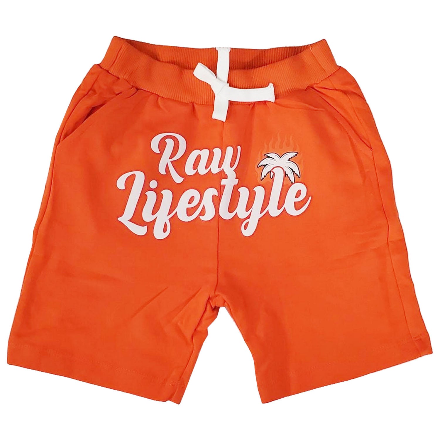 Kids Burning Paradise Puff Print Cotton Shorts - Rawyalty Clothing