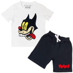 Kids Cash Chenille Crew Neck T-Shirts and RAW Drip Chenille Cotton Shorts Set - Rawyalty Clothing