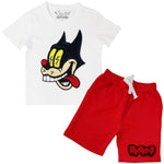 Kids Cash Chenille Crew Neck T-Shirts and RAW Drip Chenille Cotton Shorts Set - Rawyalty Clothing