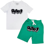 Kids RAW Drip Black Chenille Crew Neck T-Shirt and Cotton Shorts Set - Rawyalty Clothing
