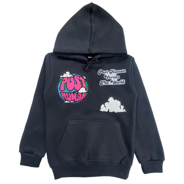 Kids Post Human Vs The World Chenille Hoodie - Rawyalty Clothing