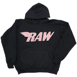 Kids RAW Pink Chenille Hoodie - Black - Rawyalty Clothing
