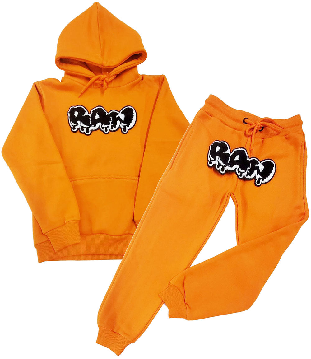 Kids RAW Drip Black Chenille Hoodie and Jogger Set - Rawyalty Clothing