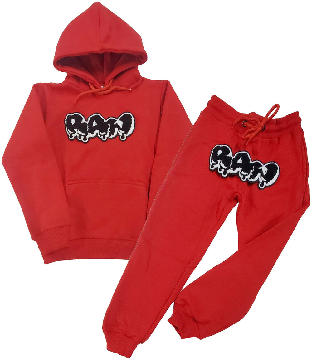 Kids RAW Drip Black Chenille Hoodie and Jogger Set - Rawyalty Clothing