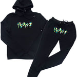 Kids RAW Drip Camo Green Chenille Hoodie and Jogger Set - Rawyalty Clothing