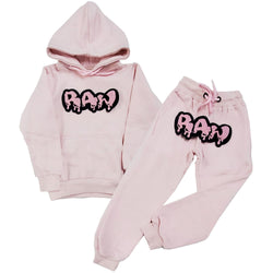 Kids RAW Drip Pink Chenille Hoodie and Jogger Set - Rawyalty Clothing