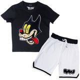 Kids Cash Chenille Crew Neck T-Shirts and RAW Drip Chenille Mesh Shorts Set - Rawyalty Clothing