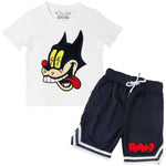 Kids Cash Chenille Crew Neck T-Shirts and RAW Drip Chenille Mesh Shorts Set - Rawyalty Clothing