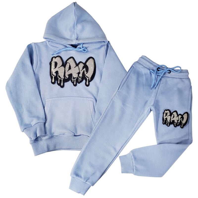 Kids RAW Drip Silver Bling Hoodie and Jogger Set - Rawyalty Clothing