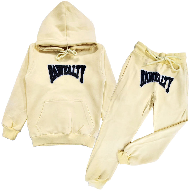 Kids Rawyalty Black Chenille Hoodie and Jogger Set - Rawyalty Clothing