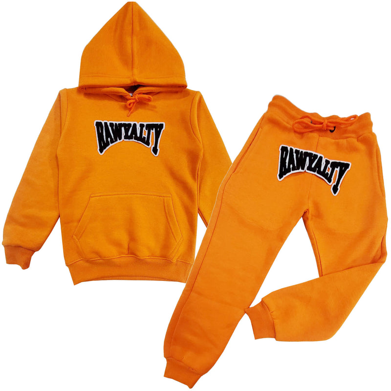 Kids Rawyalty Black Chenille Hoodie and Jogger Set - Rawyalty Clothing
