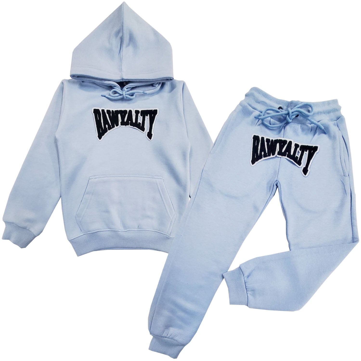 Kids Rawyalty Black Chenille Hoodie and Jogger Set - Rawyalty Clothing
